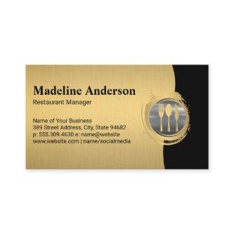 Modern Gold Silver Metallic Silverware Logo