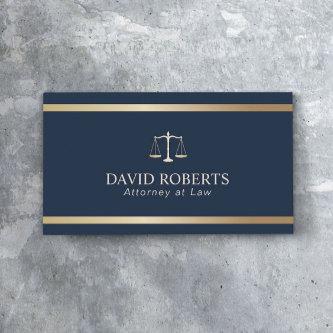 Modern Gold Stripe Navy Blue Lawyer Attorney
