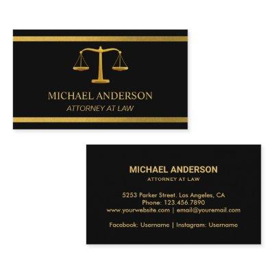 Modern Gold Stripe Navy Blue Lawyer Attorney