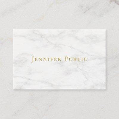 Modern Gold Text White Marble Minimalist Template