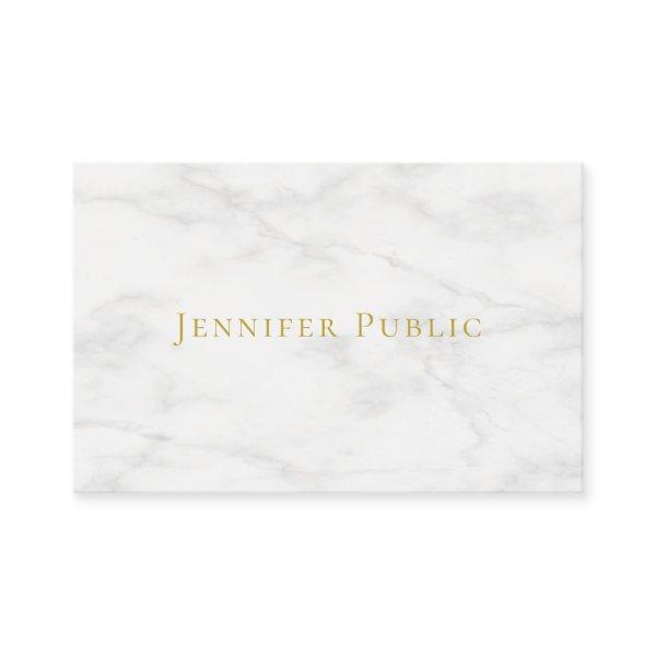 Modern Gold Text White Marble Minimalist Template