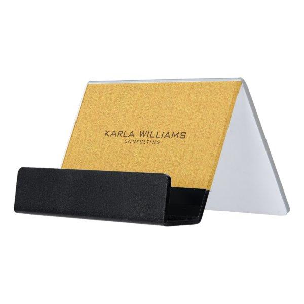 Modern Gold Texture Background Linen Look Desk  Holder