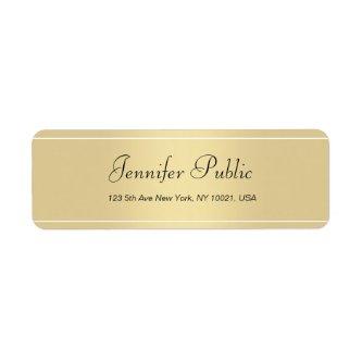 Modern Gold White Hand Script Simple Template Chic Label
