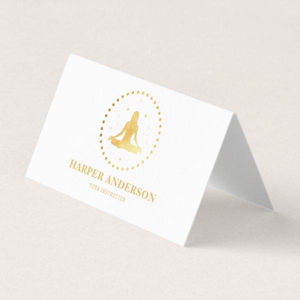 Modern Gold Yoga Instructor Professional Logo