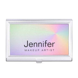 Modern gradient colorful holographic makeup artist  case