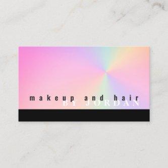 Modern gradient colorful holographic makeup & hair