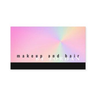 Modern gradient colorful holographic makeup & hair