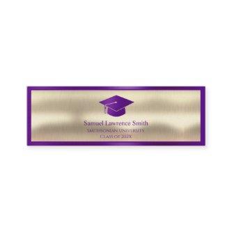Modern Graduate Class of Name Insert Purple Gold