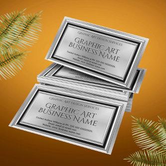 Modern Graphic Art Designer Silver Black Deco