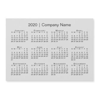 Modern Gray 2020 Calendar with Company Name