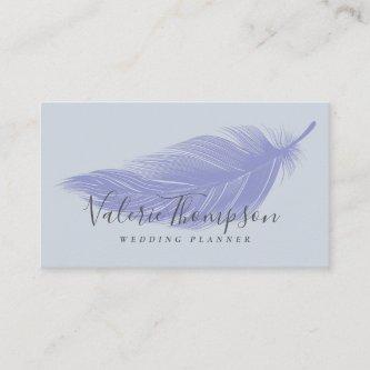 Modern gray dusty blue chic elegant boho feather
