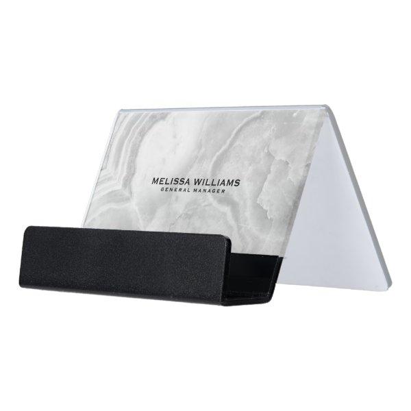 Modern Gray Marble Stone Texture Desk  Holder