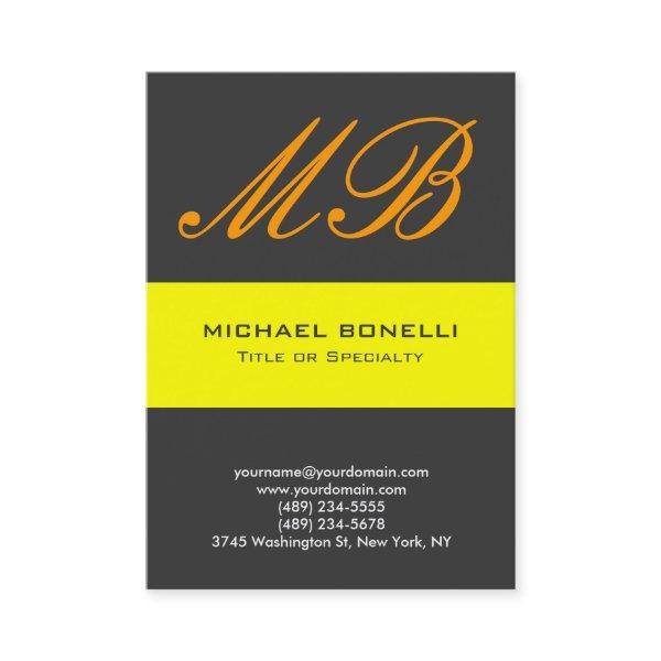 Modern gray yellow orange monogram