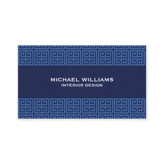 Modern Greek Key Pattern in Blue