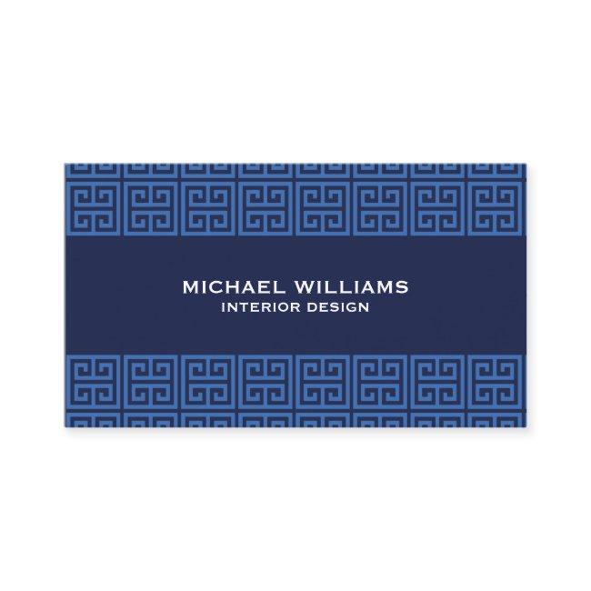 Modern Greek Key Pattern in Blue