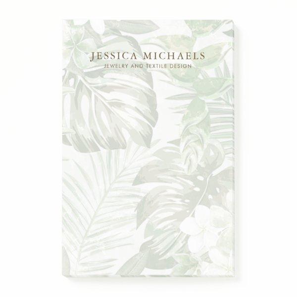 Modern Green and White Palm Leaves Post-it Notes
