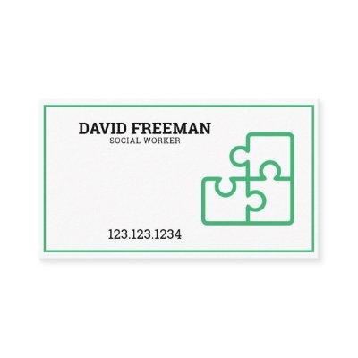 Modern Green and White Puzzle Social Work