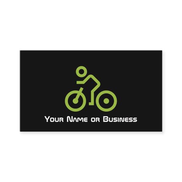 Modern Green Bike Symbol on Black Bicycle Cyclist