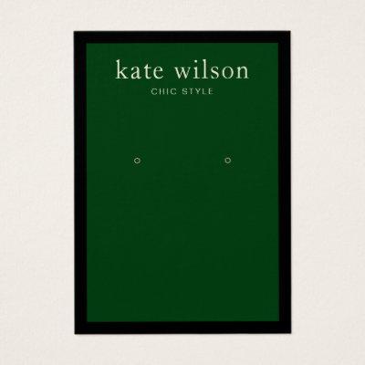Modern Green Black Border Earring Display Card