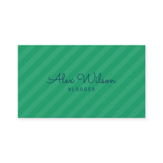 Modern Green & Blue Stripes Pattern Social Media
