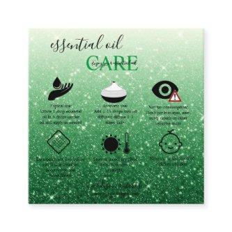 Modern Green Glitter Essential Oil Care  Square
