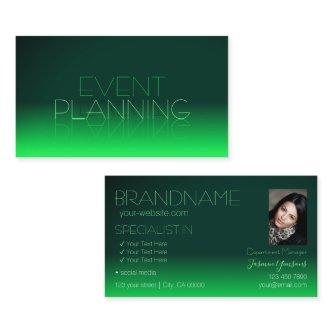 Modern Green Gradient Chic Mirror Font with Photo