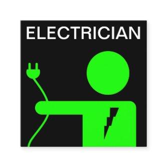 Modern Green Power Plug Electrician Square