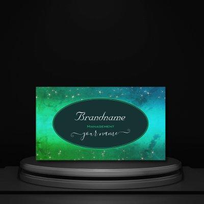 Modern Green Teal Sparkling Glitter Stars Stylish