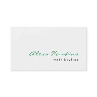 Modern Green White Hair Stylist Makeup Artist
