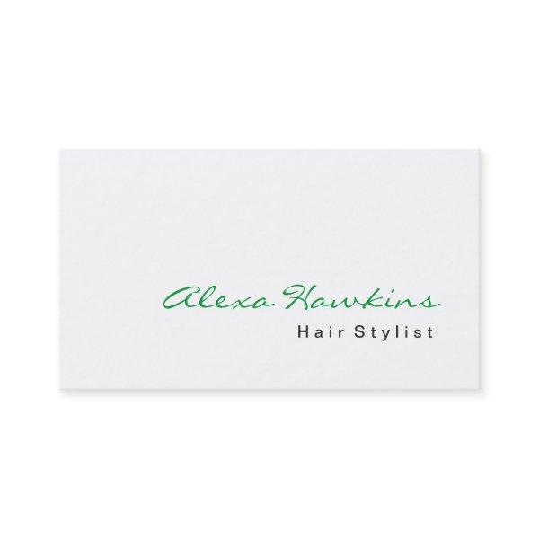 Modern Green White Hair Stylist Makeup Artist
