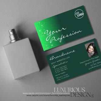 Modern Green with Glitter Stars Logo and Photo