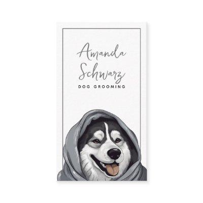 Modern Grey and White Cute Husky Dog Grooming