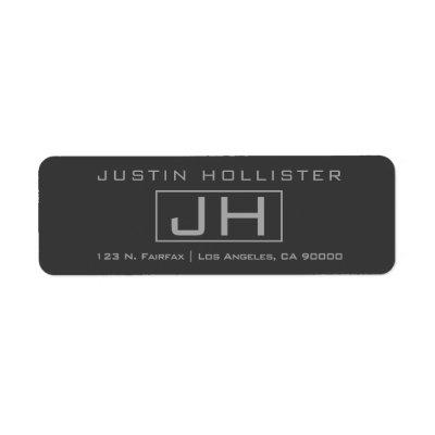 Modern Grey & Dark Grey Professional Label