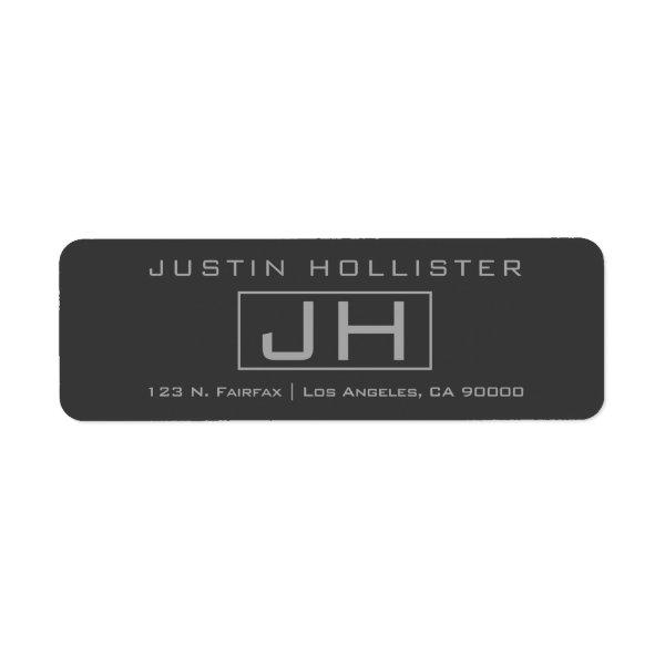 Modern Grey & Dark Grey Professional Label