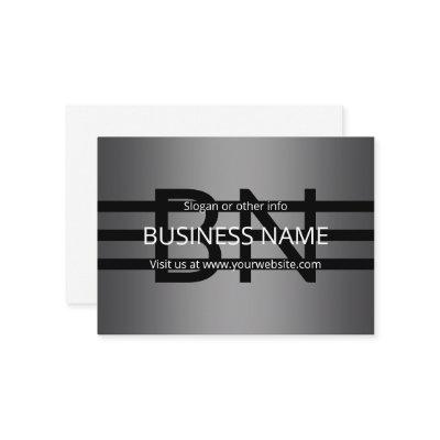 Modern Grey Gradient & Horizontal Black Stripes Enclosure Card