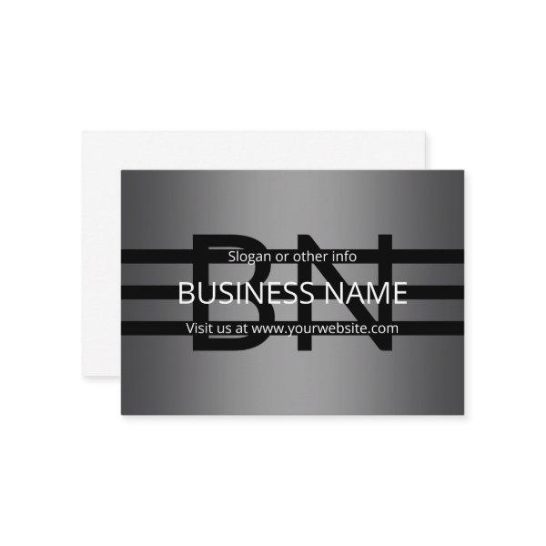 Modern Grey Gradient & Horizontal Black Stripes Enclosure Card