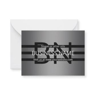 Modern Grey Gradient & Horizontal Black Stripes Note Card