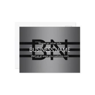 Modern Grey Gradient & Horizontal Black Stripes Postcard