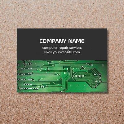 Modern Grey Green Circuit Board Computer Repair