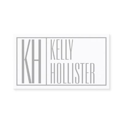 Modern Grey Initials & Name Logo