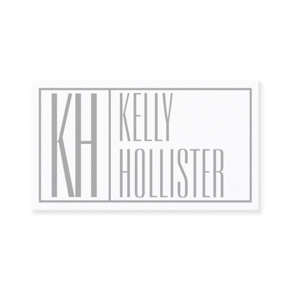 Modern Grey Initials & Name Logo