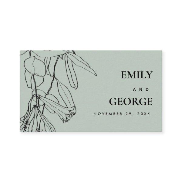 MODERN GREY LINE DRAWING FLORAL WEDDING WEBSITE