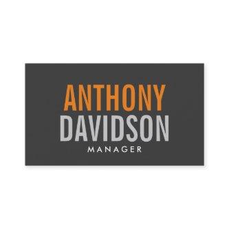Modern Grey Orange Bold Text Minimalist Elegant
