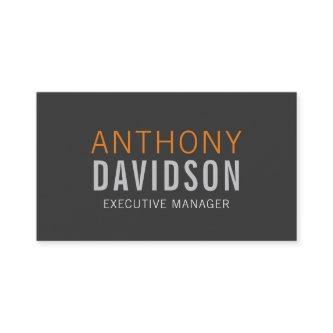 Modern Grey Orange Bold Text Minimalist Plain