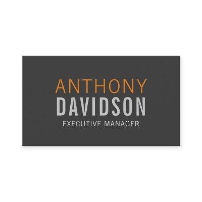Modern Grey Orange Bold Text Minimalist Plain