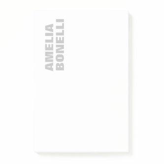 Modern Grey White Bold Minimalist Professional Post-it Notes