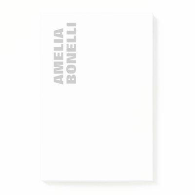 Modern Grey White Bold Minimalist Professional Post-it Notes