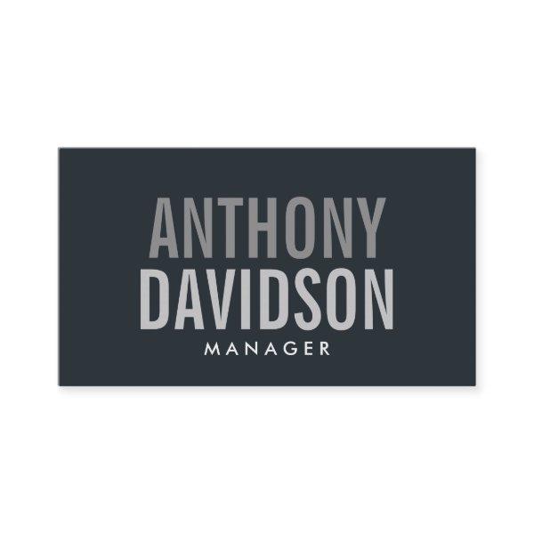 Modern Greyish Blue Huge Bold Text