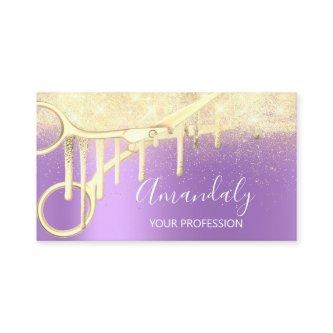 Modern Hairdresser Coiffeur Scissors Purple Gold