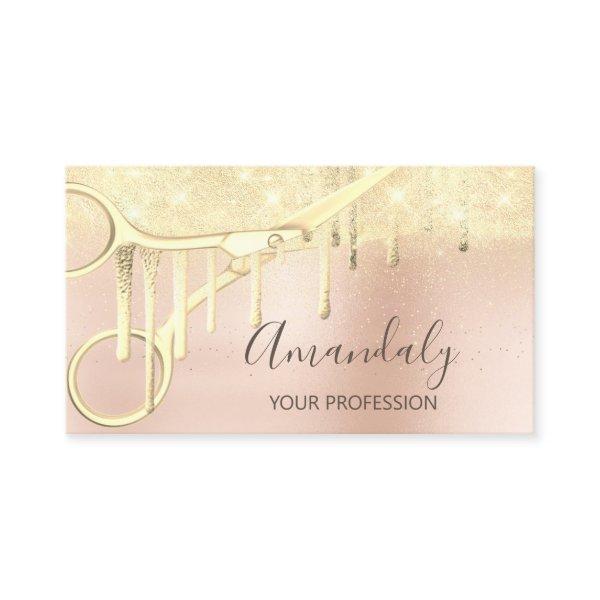 Modern Hairdresser Coiffeur Scissors Rose Gold